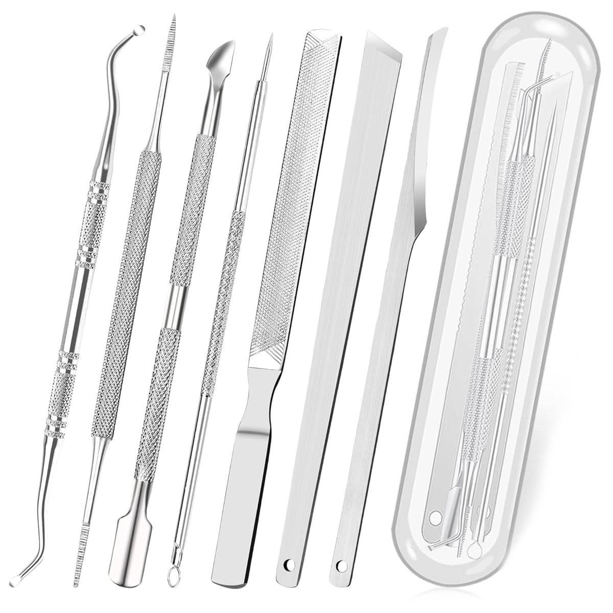 MAYCREATE 6pcs Ingrown Toenail Tool, Toenail File and Lifters, Foot Skin Scraper Surgical Stainless Steel Ingrown Toenail Removal Tool Kit, Nail Cleaner Tools with Box MAYCREATE 6pcs Ingrown Toenail Tool, Toenail File and Lifters, Foot Skin Scraper Surgical Stainless Steel Ingrown Toenail Removal Tool Kit, Nail Cleaner Tools with Box